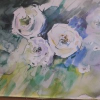 Картина "Бели рози", снимка 2 - Картини - 33287362