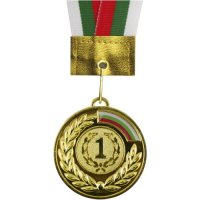 медал златен,сребърен, бронзов с диаметър 6.5 см и трикольорна лента. , снимка 1 - Колекции - 37877268