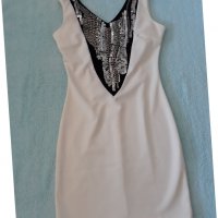 Бяла официална скъпа рокля със сегмент-изкуство. Къса и сексапилна , елегантна, с цип на гърба, нова, снимка 12 - Рокли - 37264692