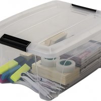  Кутии за съхранение, горна кутия, 5 л, пластмаса, прозрачна,, снимка 2 - Кутии за съхранение - 36578830