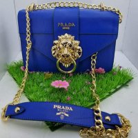 Prada Прада дамска чанта синя, розова, циклама