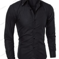 Мъжка модна универсална риза с дълъг ръкав, 5цвята - 024, снимка 6 - Ризи - 39828745