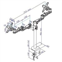 Универсална стойка за Два Монитора Roline 17.99.1133 За монтаж на бюро, снимка 2 - Стойки, 3D очила, аксесоари - 33345404