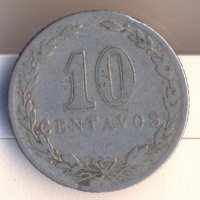 Аржентина 10 сентавос 1919 година, снимка 2 - Нумизматика и бонистика - 26757366