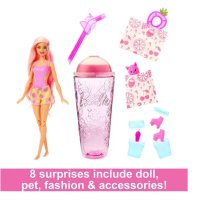 Оригинална ароматизирана кукла в чаша Barbie® Pop Reveal Fruit Series - ягодова лимонада /8 изненади, снимка 3 - Кукли - 43232567