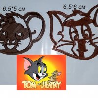 Том и Джери пластмасов резец форма за фондан тесто бисквитки, снимка 1 - Форми - 28639750