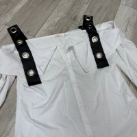 Дамска риза/ бяла/ с презрамки за акцент/ дълъг ръкав , снимка 7 - Ризи - 38978891