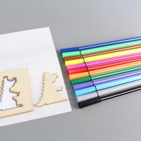 Рисувателен комплект с дървени шаблони, снимка 3 - Образователни игри - 43255006