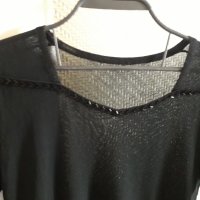 Дамска блузка черна полупрозрачна с къс ръкав, снимка 5 - Тениски - 29007788