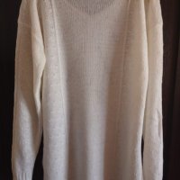 бяла блуза плетиво с удължен гръб , снимка 2 - Блузи с дълъг ръкав и пуловери - 27892743