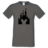 Мъжка тениска Mickey Head Disney Castle Подарък,Изненада,Рожден ден, снимка 4 - Тениски - 36576011