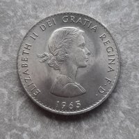 Възпоменателна монета 1 Crown - Elizabeth II Churchill, снимка 2 - Нумизматика и бонистика - 43084554