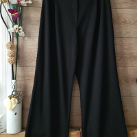 Черен панталон широк крачол , снимка 1 - Панталони - 44847430