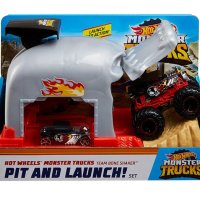 Комплект Hot Wheels Monster Truck с пускови устройства - Mattel Хот Уилс, снимка 8 - Други - 43087668
