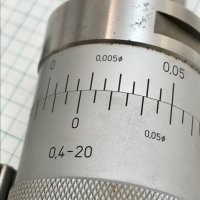 Швейцарска микрометрична глава Ф0.4-20мм./ 5 микрона., снимка 5 - Други машини и части - 32943162