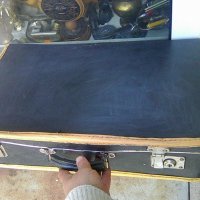 Стар чехословашки куфар от кожа и мукава, снимка 2 - Антикварни и старинни предмети - 36753212