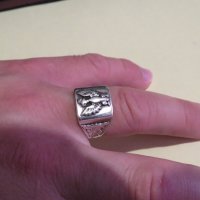 Стар мъжки сребърен царски пръстен със орел  символ на държавността - красота за ценители, снимка 5 - Пръстени - 36817009