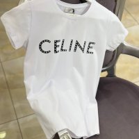 Дамска тениска Celine 👚 Дамска блуза с къс ръкав Селин - Различни цветове, снимка 4 - Тениски - 43696068