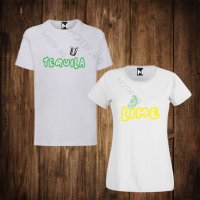 Тениски с щампа за Свети Валентин - дамска тениска + мъжка тениска , снимка 1 - Тениски - 27767753