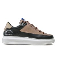 KARL LAGERFELD № 42 🍊 Мъжки кожени спортни обувки "BLACK & BEIGE" нови с кутия, снимка 3 - Спортно елегантни обувки - 43024137