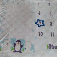 Бебешко одеяло за месечни снимки-спомени, снимка 4 - Спално бельо и завивки - 27305112