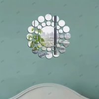 33бр Модерен минималистичен триизмерен кръгъл огледален стикер за стена, снимка 8 - Декорация за дома - 43179405