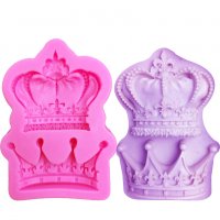Силиконов молд 2 корони , корона на крал и царица , декорация на торта , фондан , шоколадови бонбони, снимка 1 - Форми - 38580241