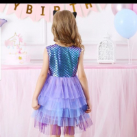 Детска лилава рокля Русалка, снимка 3 - Детски рокли и поли - 35685022