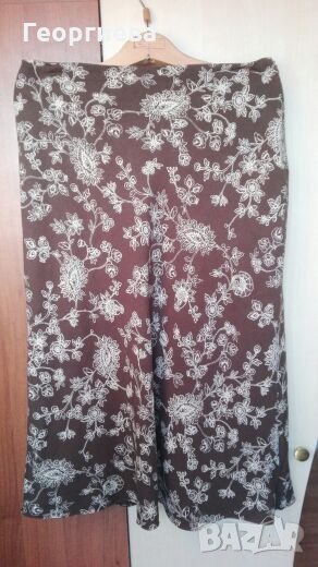 Дълга шоколадово кафява пола на цветя🌹 XL🌹  арт.100, снимка 1