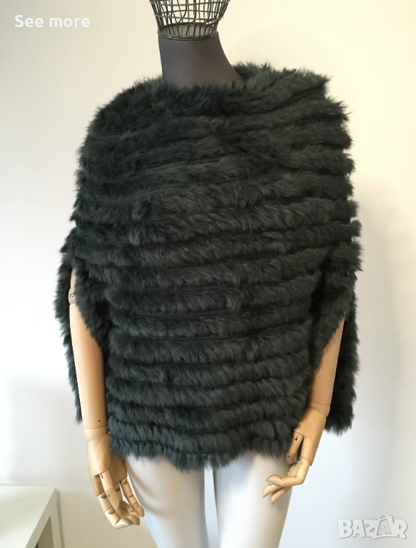 Marella Пончо естествен косъм заек М, снимка 1