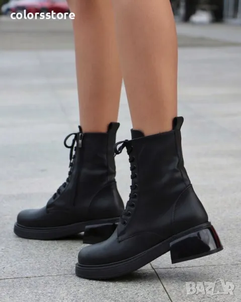 Равни боти - черна кожа - BMG10, снимка 1