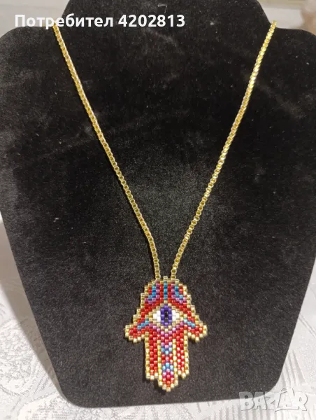 Ръчна изработка . Колие Ръката на Фатима . Фатма . Най - силният амулет против уроки , снимка 1