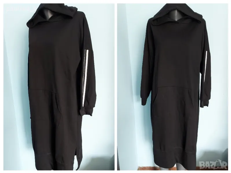 Ватирана рокля тип хууди с качулка / голям размер , снимка 1