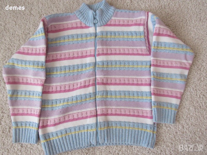Машинно плетена жилетка за момиче с цип, размер 164, снимка 1