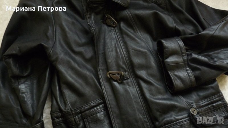 Мъжко кожено яке-телешка кожа-3/4 дължина-р-р М, снимка 1
