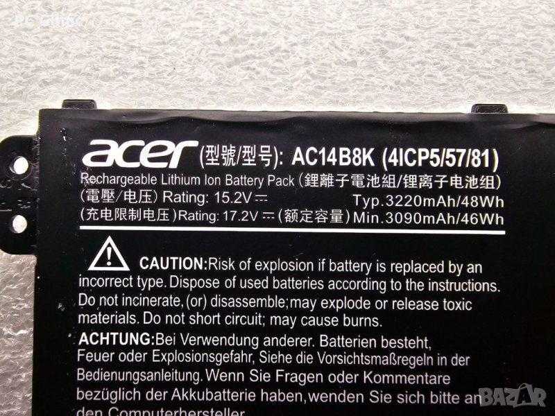Батерия за Acer AC14B8K Acer Aspire 5 A515 A517 R15 R5-571T Spin 3 SP315-51 SP513-51 Swift 3 laptop, снимка 1