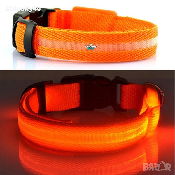 Светеща каишка за куче Светещ нашийник за куче Кучешки светещ нашийник Кучешки светещи нашийници , снимка 1