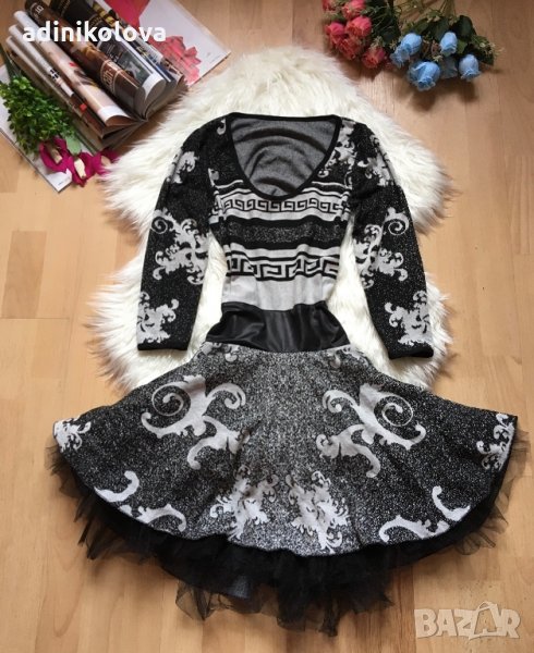 Зимна рокля с гол гръб и тюл, снимка 1