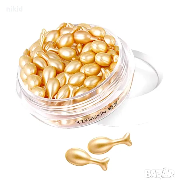 капсули с плацента против стареене и бръчки Хиалуронова киселина Серум за лице лице, снимка 1