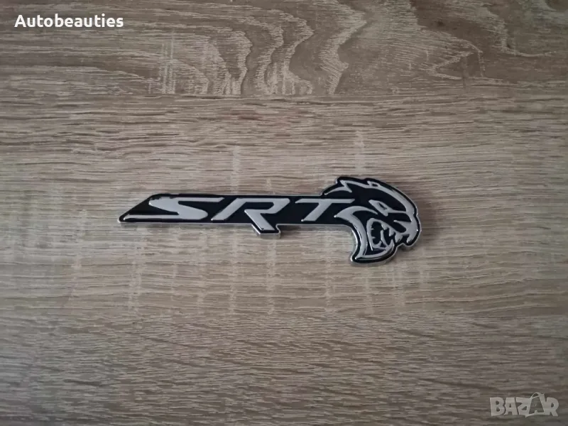 SRT Hellcat сребристо с черно емблема дясна, снимка 1