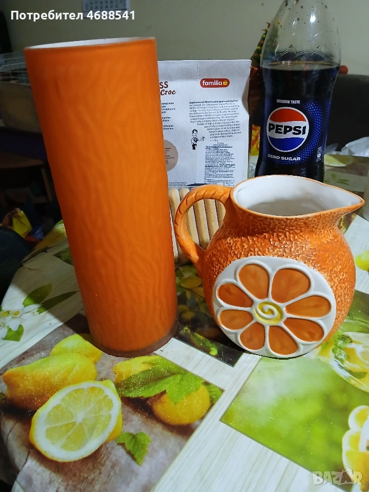 Стъклена ваза + сувенирна кана , снимка 1