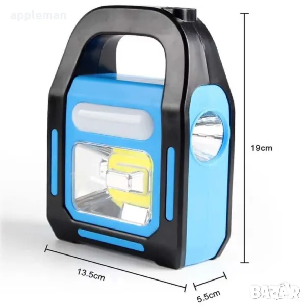 Соларна работна лампа лед крушка фенер прожектор, снимка 1