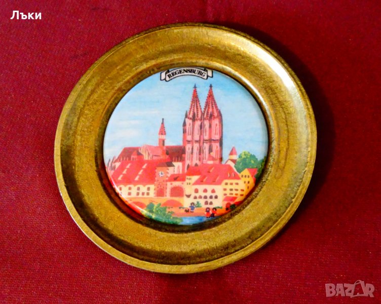 Бронзова чиния с изображение от Regensburg,порцелан. , снимка 1
