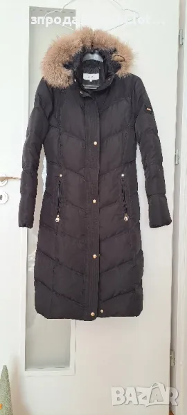 Calvin Klein дълго оригинално яке с естествен пух на качулкана, снимка 1