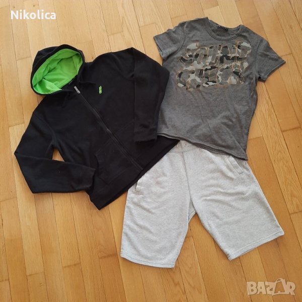H&M,Sisley блузки,къс панталон и суитшърт за 12 г. момче, снимка 1