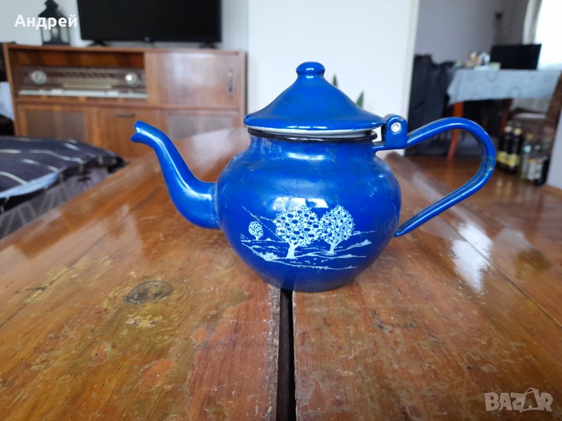 Стар емайлиран чайник #6, снимка 1