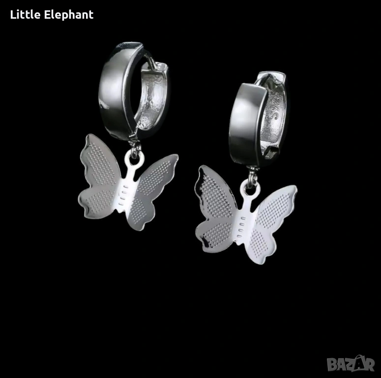 ✨ Сребърни Обеци "Метаморфоза" – Пеперуди с Huggie Халки ✨/нови, снимка 1