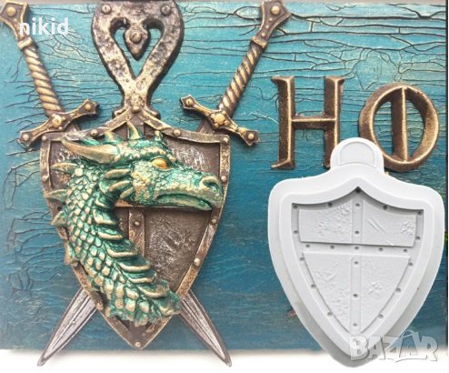 Щит игра на тронове Game of Thrones силиконов молд украса фондан шоколад торта, снимка 1