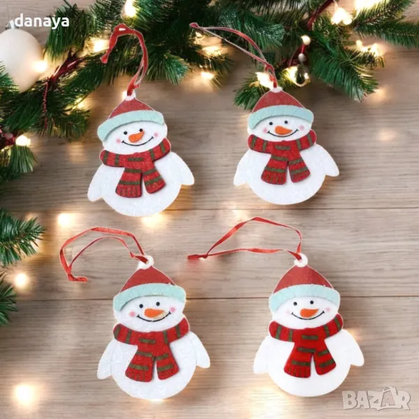 5389 Комплект коледни играчки за елха, 4 броя, снимка 1