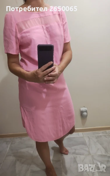 Кокетна розова рокля S/M размер, снимка 1